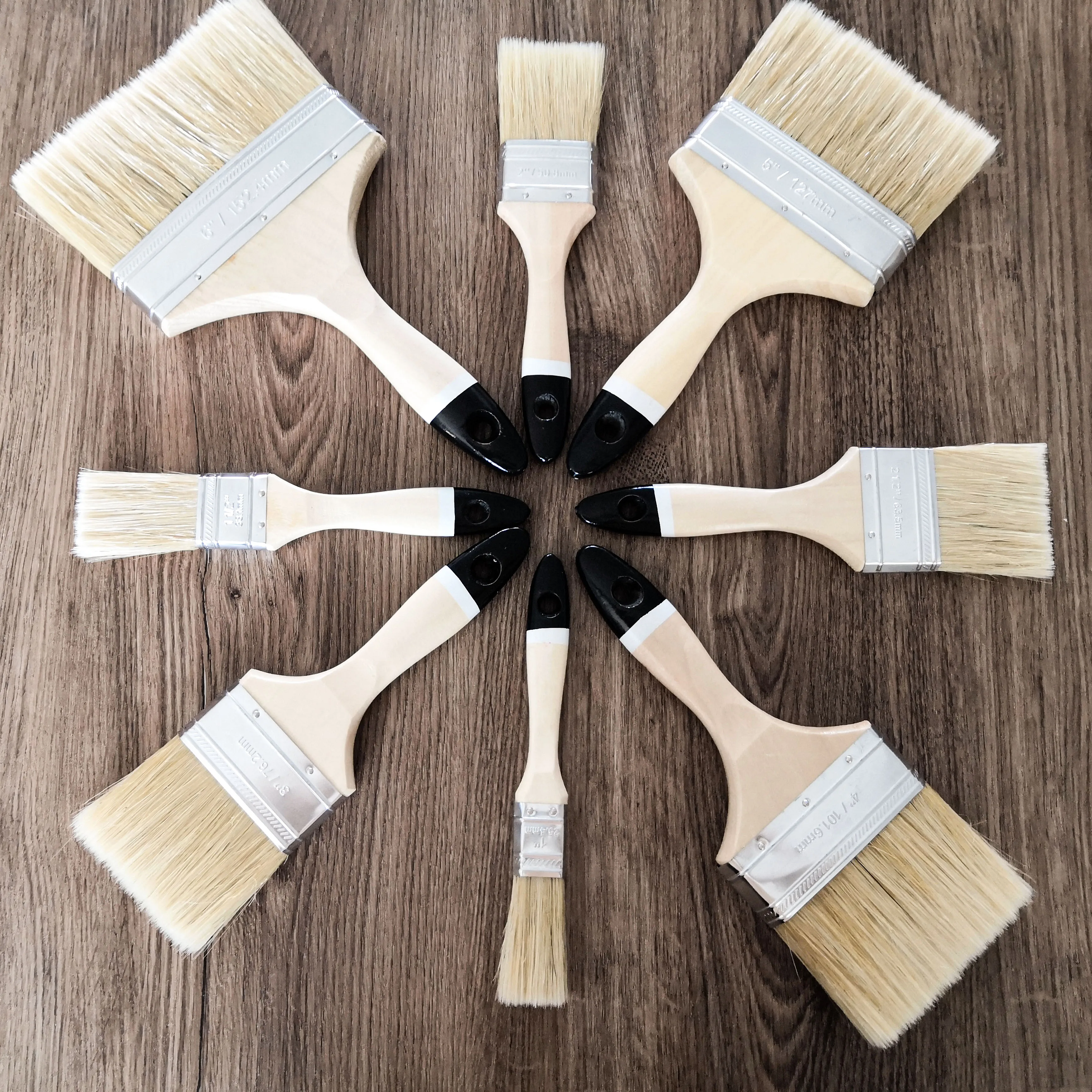 Excellent production high value 50% Natural Bristles 50% polyester 5inch flat bristle paint brush for wall