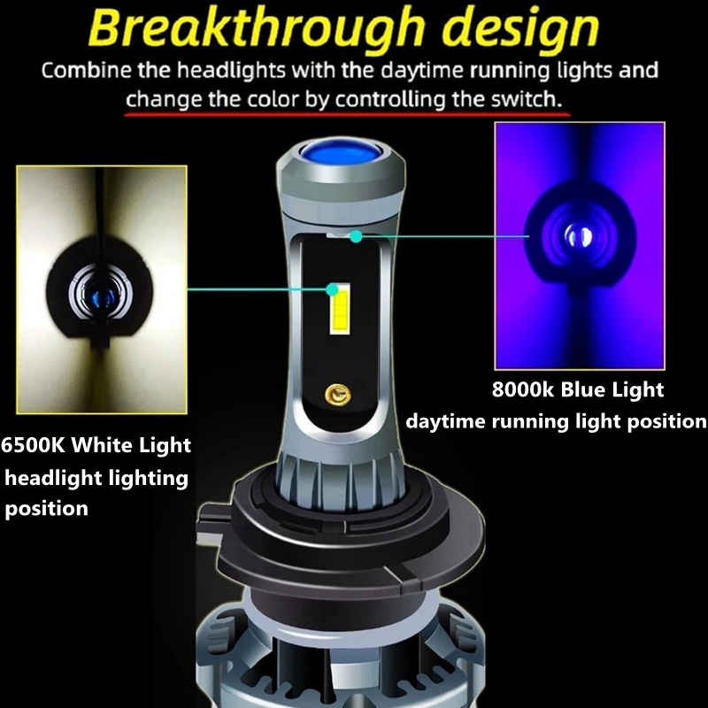 High Low Beam 6000K 8000K Drl 12V Plug and Play Car H1 H11 H4 H7 Devil Eye Led Headlights with Canbus