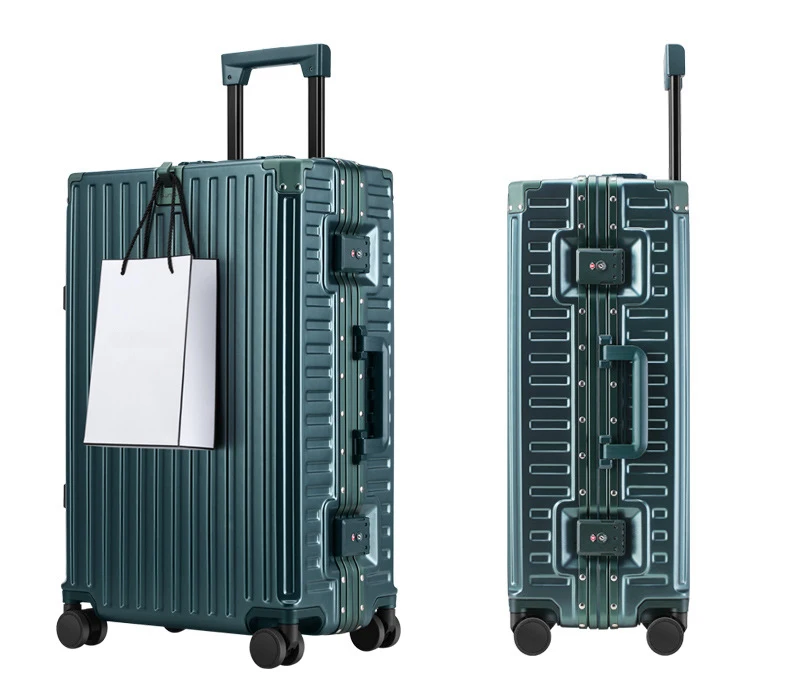 Hot Sale Mala De Viagem Bagagem 10 Kg ABS Large Light Aluminium Frame Suit Cases PC 20 Inch Travel Luggage with Hook