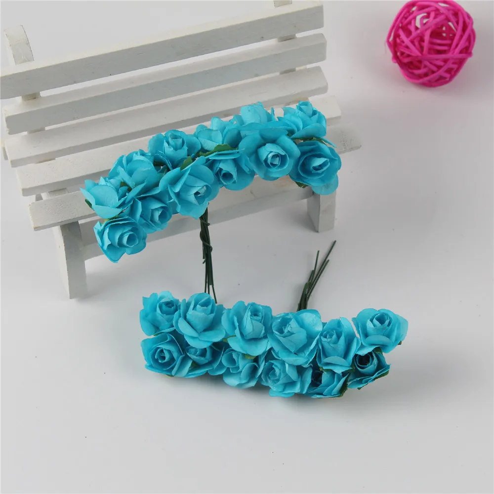M03386 Wholesale Hand Made Small Roses Paper Flowers Head Artificial Mini Rose Paper Flower For Decoration