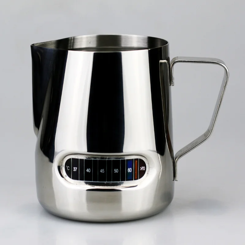 Realtek directly supplies stainless steel needle-nose latte art cups, latte art jars, temperature display milk bubble cups