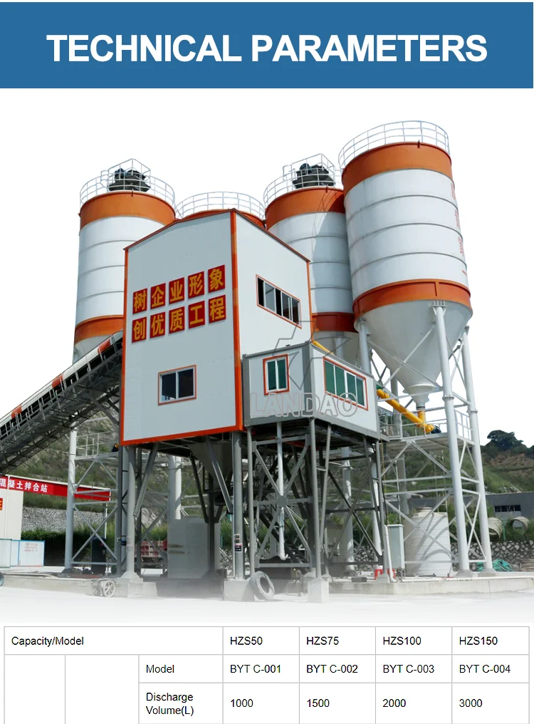 HZS90 Fixed Precast Belt Conveyor Wet Mix Concrete Batching Plant