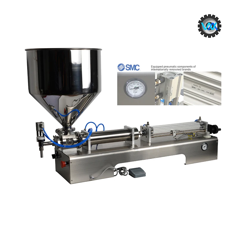 High precision durable dosing easy to operate piston long serve life pneumatic small gel bottle semi auto filling machine