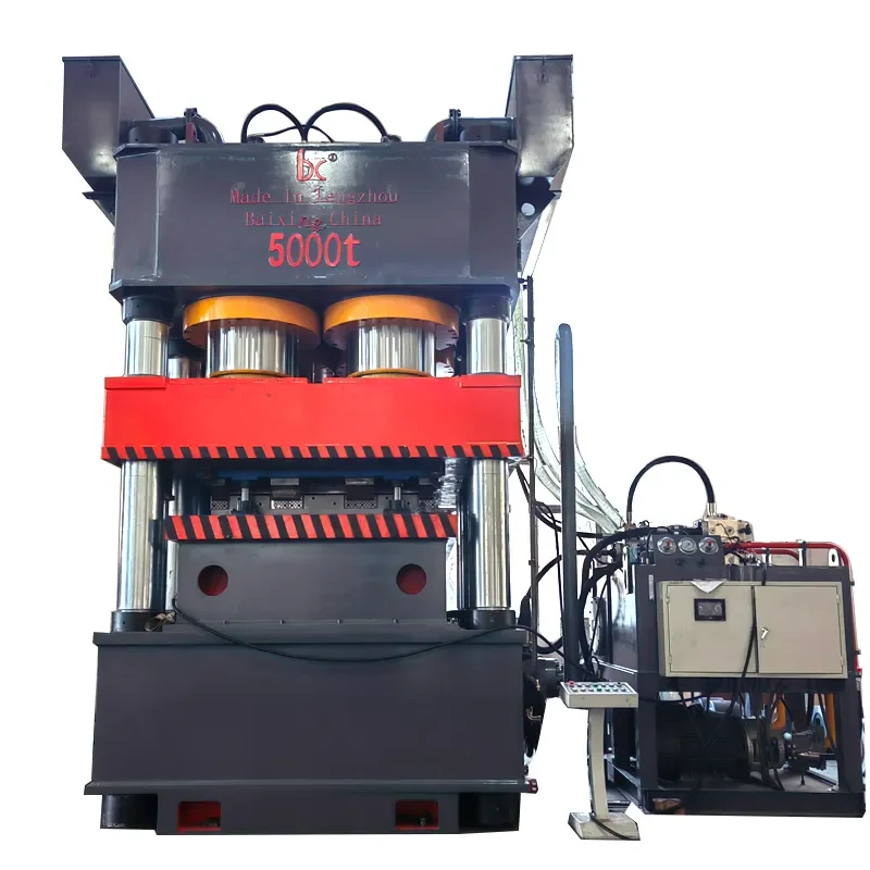 5000 t one-time stretch forming hydraulic press is used for hatch door panels of railway freight cars
