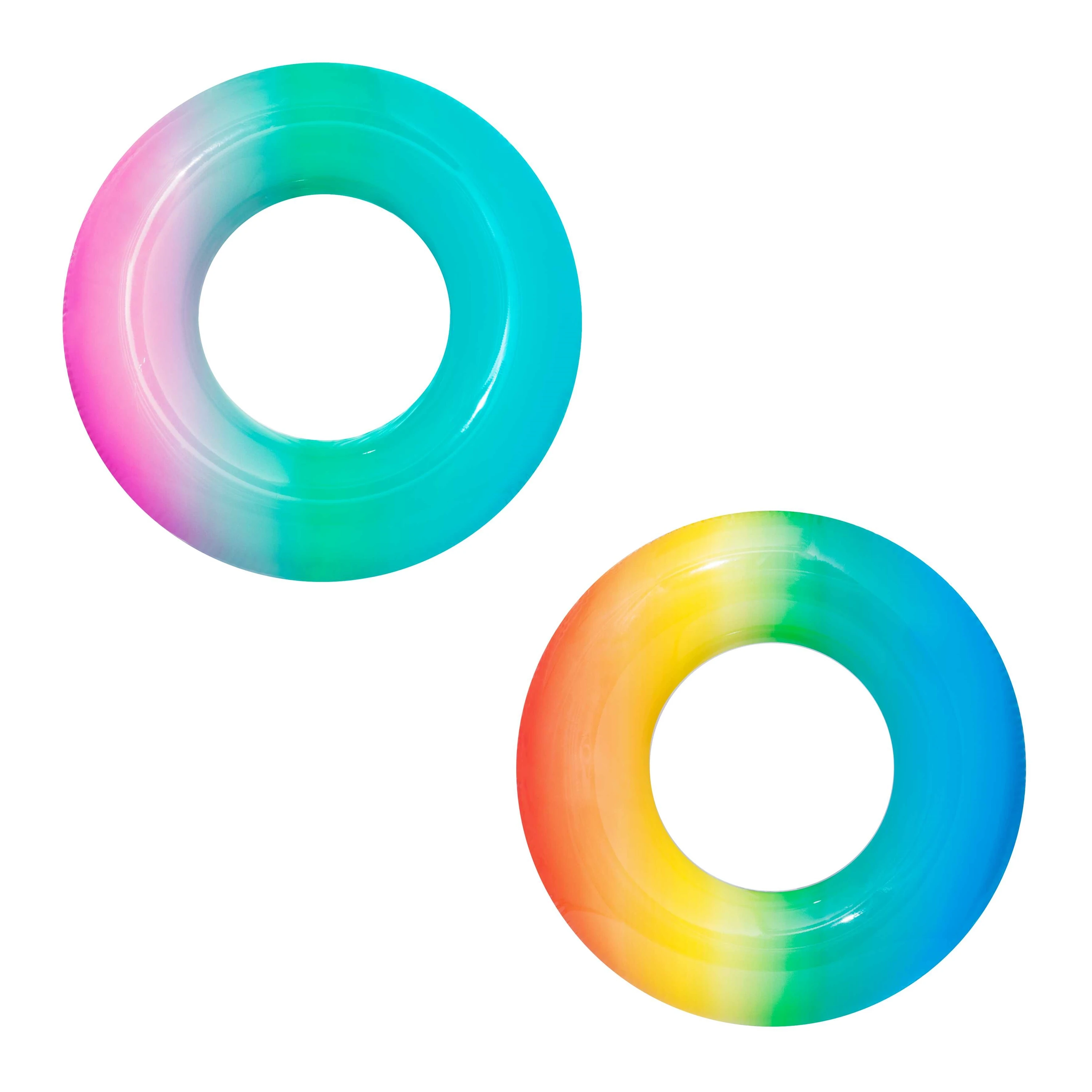 Bestway-36126 Inflatable Rainbow Swimming Pool Tube Pool Rings 91cm