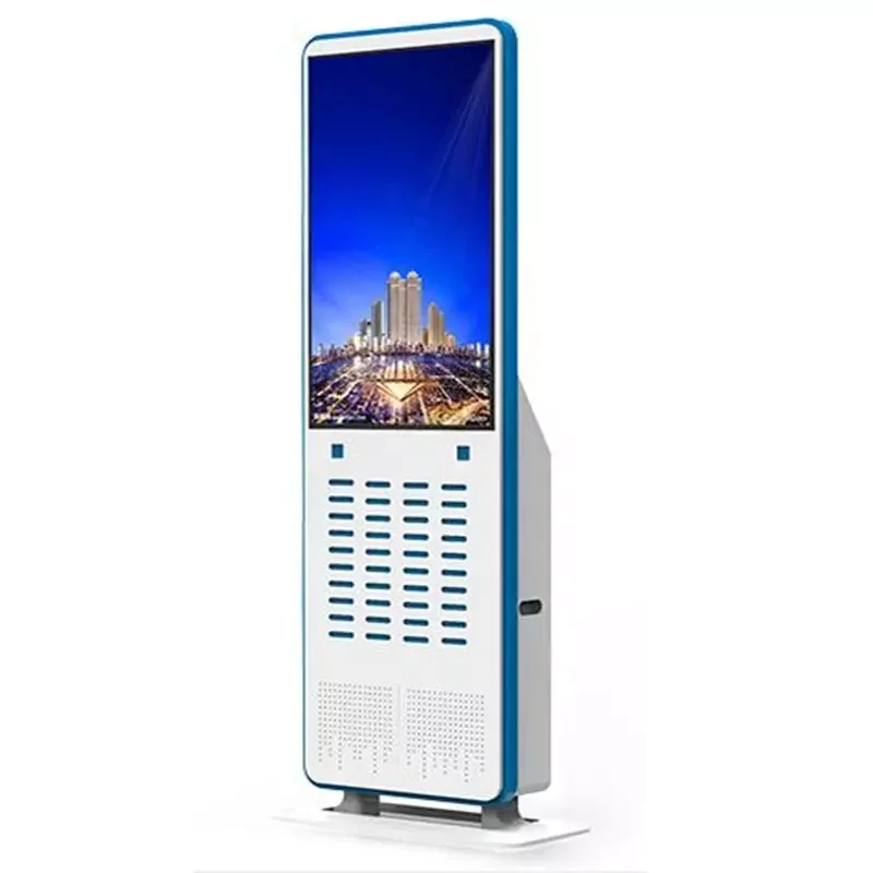 Commercial LCD Display Advertising Charging Kiosk Secure Pin Lock Lockers Mobile Phone Charging Station
