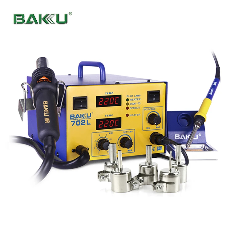 
BAKU BK-702L 2 in 1 electronics SMD soldering rework desoldering station for laptop motherboard 