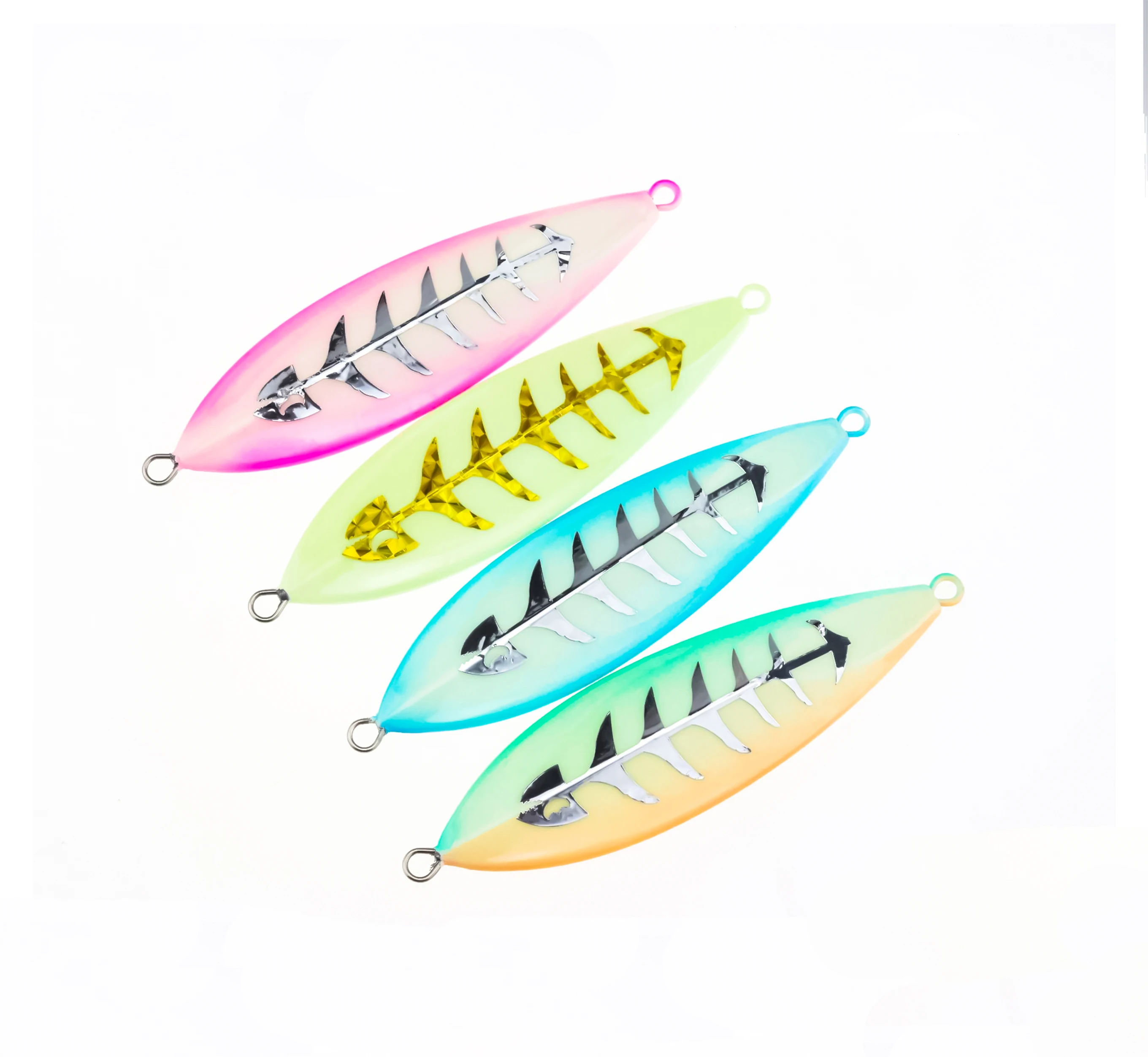 New Design  20g 30g 40g 60g Bass Luminous Fishing Slow Jigs With Assist Hooks Metal Jig Offshore Jigging Lures