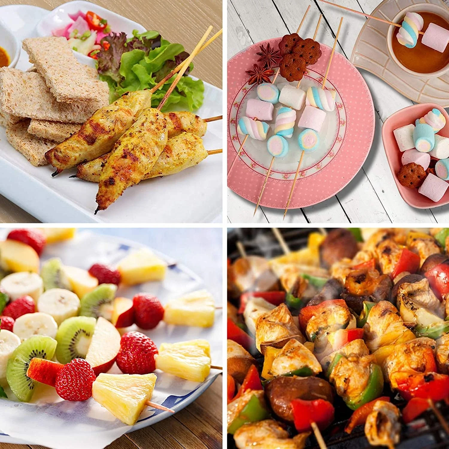 Wholesale Stick Fruit Kitchen Natural Bamboo Skewers For Bbq Crafting And Party