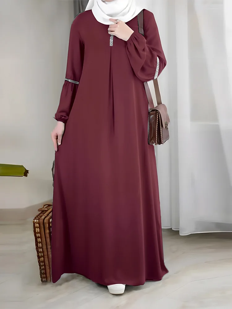 Islam Dubai Turkish Arab Muslim Woman Elegant Modest Dress Abaya Robe Burqa Diamond Embedded Women Hijab Clothing Abayas Dress