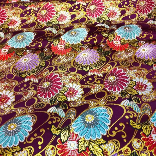 High Quality Fashion Heavy Shiny jacquard Embroidery Metallic Brocade Fabric for Clothing Lady Dress