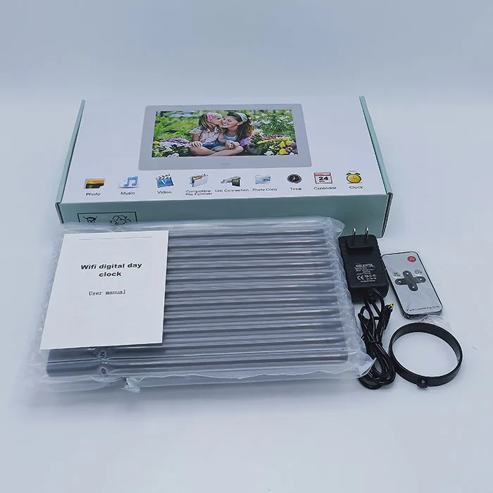 10 Inch Display WiFi Weather Humidify Table Alarm Day For Elderly Electric Calendar Clock Digital Photo Frame