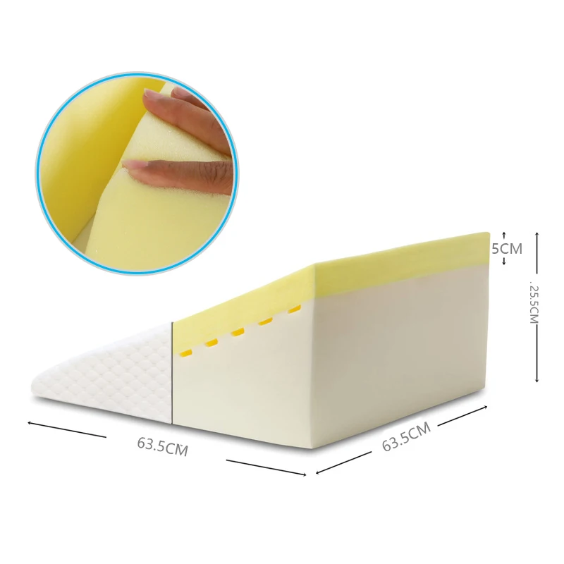 acid reflux leg elevation adjustable gap headboard pillow low allergenic bed orthopedic support wedge pillow