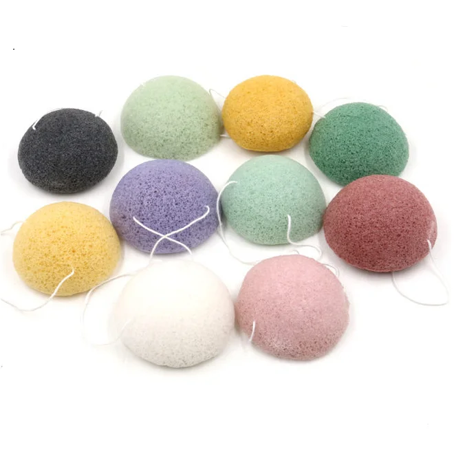 100% natural vegetable fiber Material and custom Color Konjac sponge