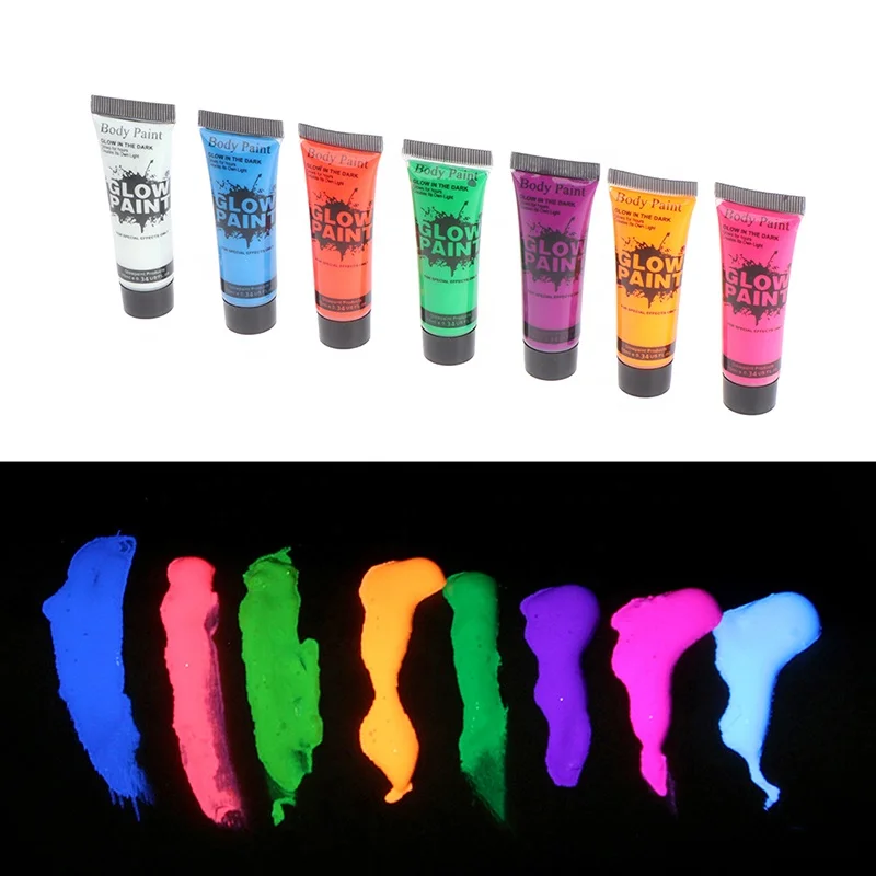 10ML Body Art Paint Neon Fluorescent Party Makeup Cosplay Glow Paint For Body Painting Halloween Carnival Make Up Props