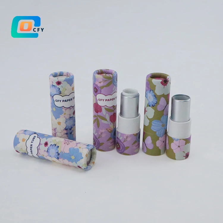 Empty Twist up chapstick Cardboard lipstick tube packaging lip gloss cylinder container Kraft Cosmetic sure Deodorant Lip Balm