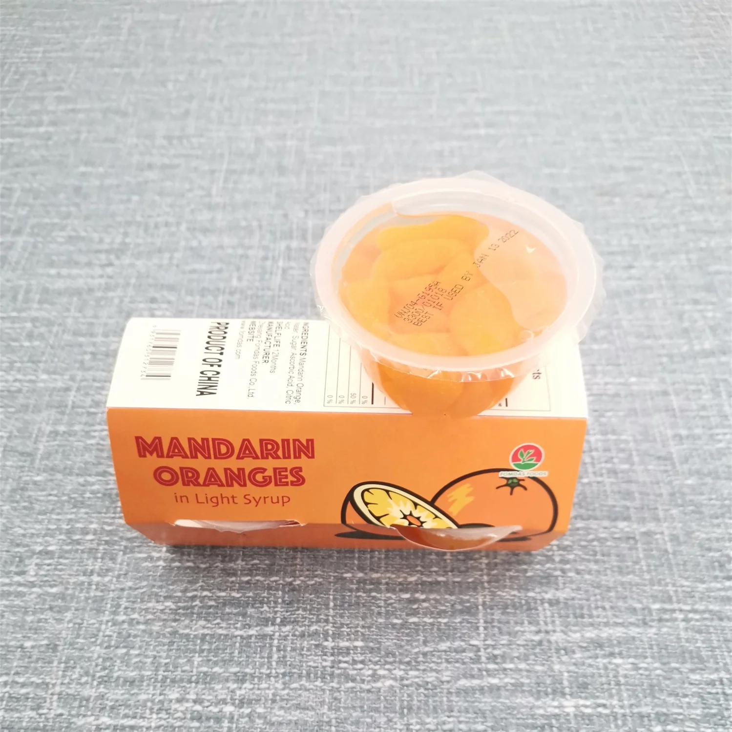 113 г/4 унции горячая Распродажа продукты консервированные свежие мандаринные апельсины в легком сиропе чашке для закусок