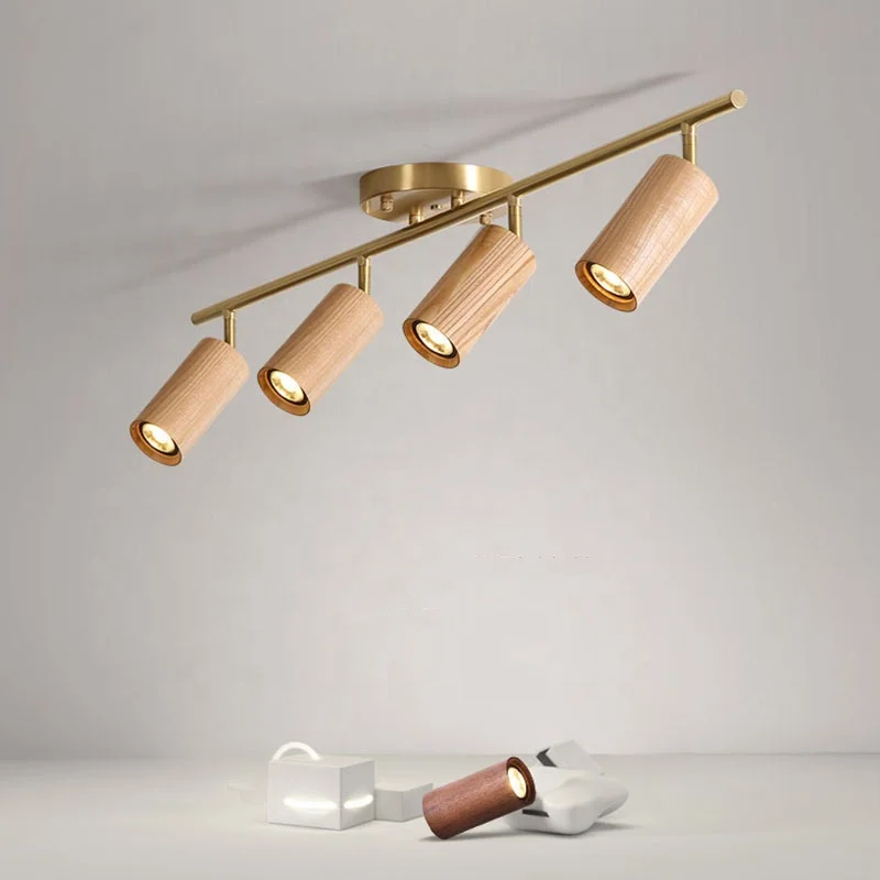 Modern Luxury  Indoor Ceiling Lamp Led Hanging Chandelier for Coffee bar shop Wooden Spot Light