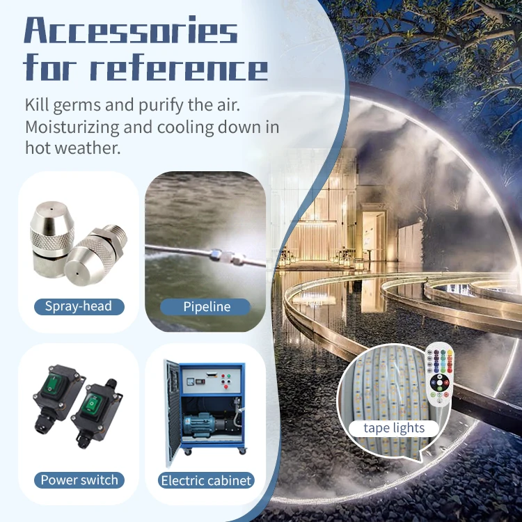 Pavement Covered Outdoor Fog Mist Fountain  In Amusement Park Wonderland Fog Fountain