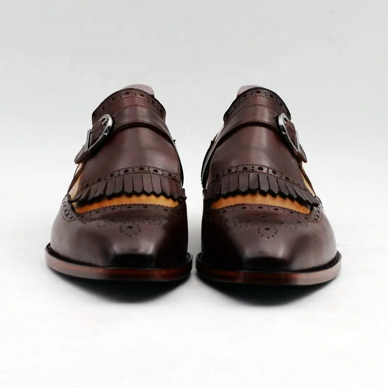 Cie Customized Handmade Monk Blake Stitched Brown Casual Pure Leather Shoes for Men