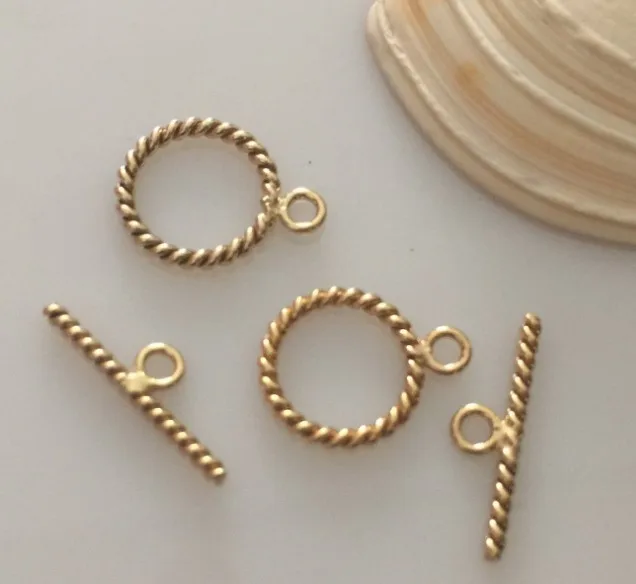 NANA high quality 14k italian gold filled twist OT clasps for jewelry findings