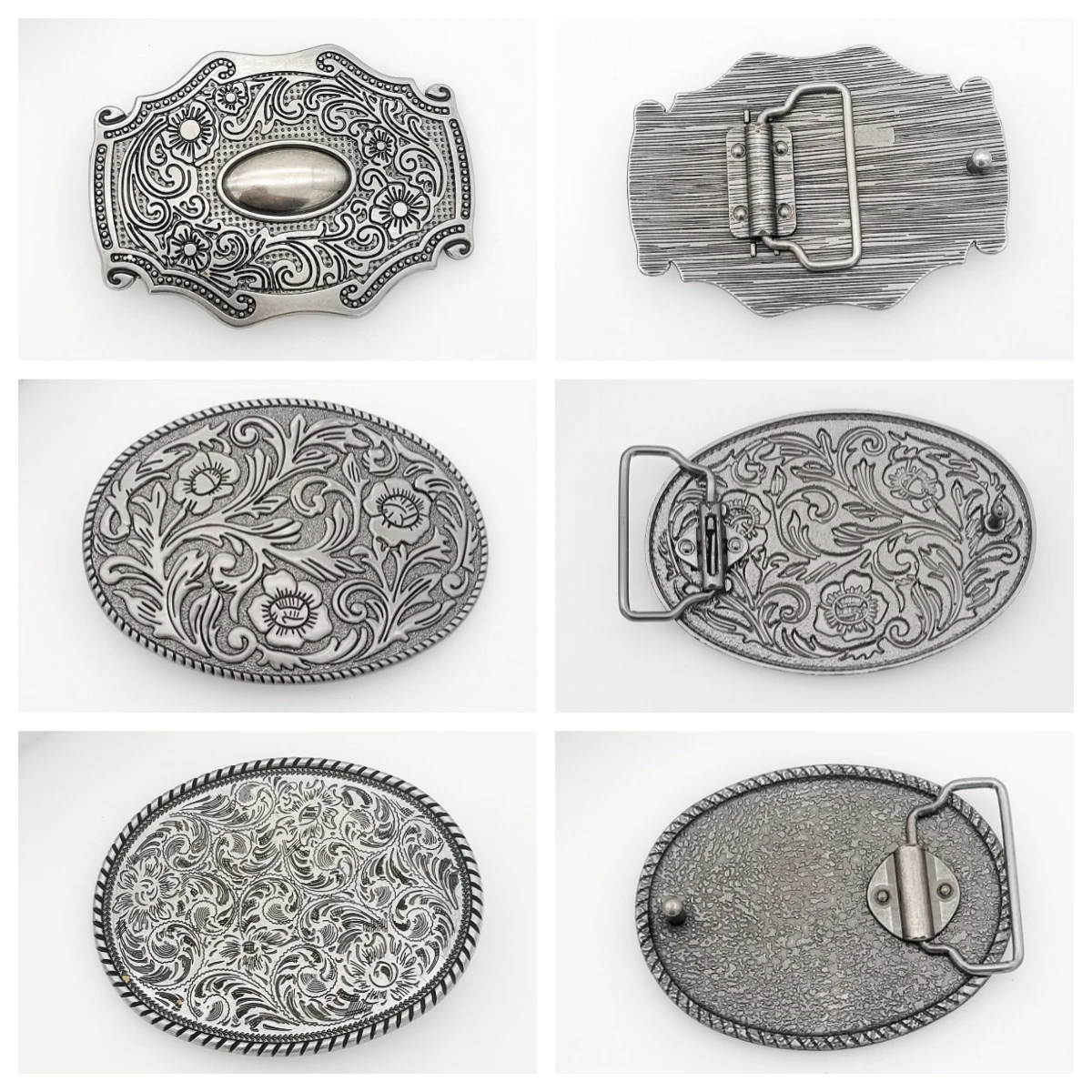 Casual belt buckle punk wind pressure flower alloy American retro belt buckle ANR Western cowboy Smooth belt buckle