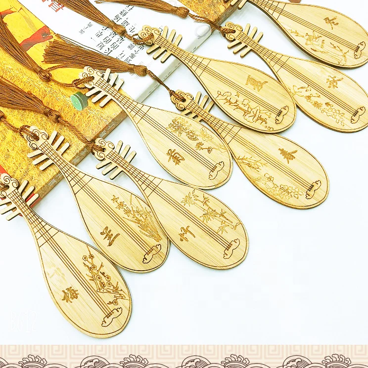 High-Grade Solid Chinese Bamboo Wood Bookmark With Tassels Bamboo Bookmarks With Gift Box for Women Men and Family