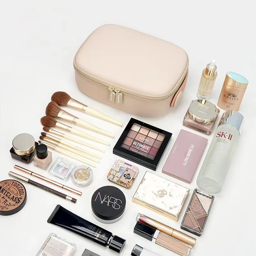 Premium PU Travel Waterproof EVA Essential Oil Carry Make up Cosmetic Bag Case Manufacturer