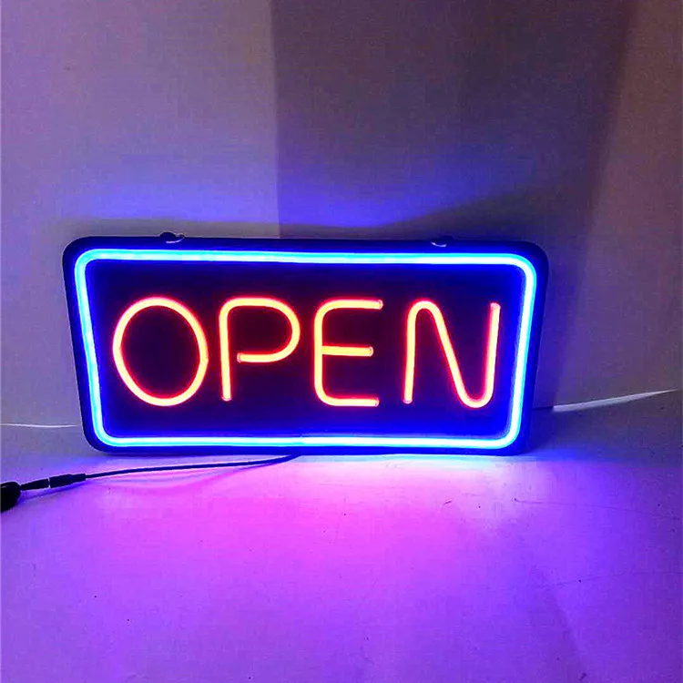 Cafe Shop Door Open Signs Advertising Open Sign Neon Led Open Close Sign