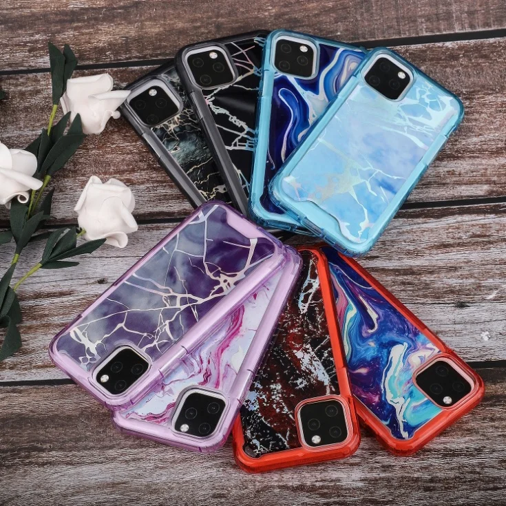 2020 cell phone cover case for iPhone 11 PRO MAX XS MAX with epoxy laser aurora lines background