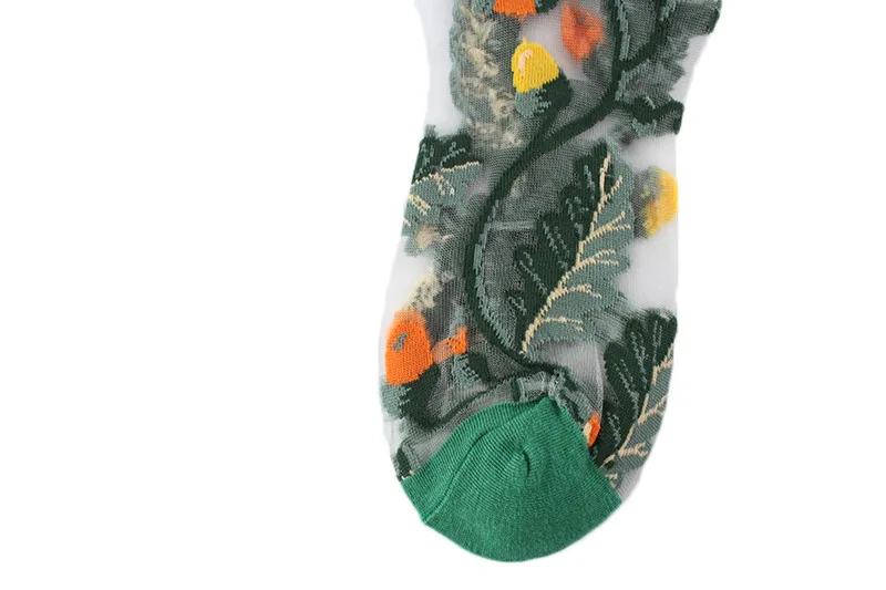 Summer beautiful thin breathable crystal silk flower transparent women socks custom wholesale sheer socks from china