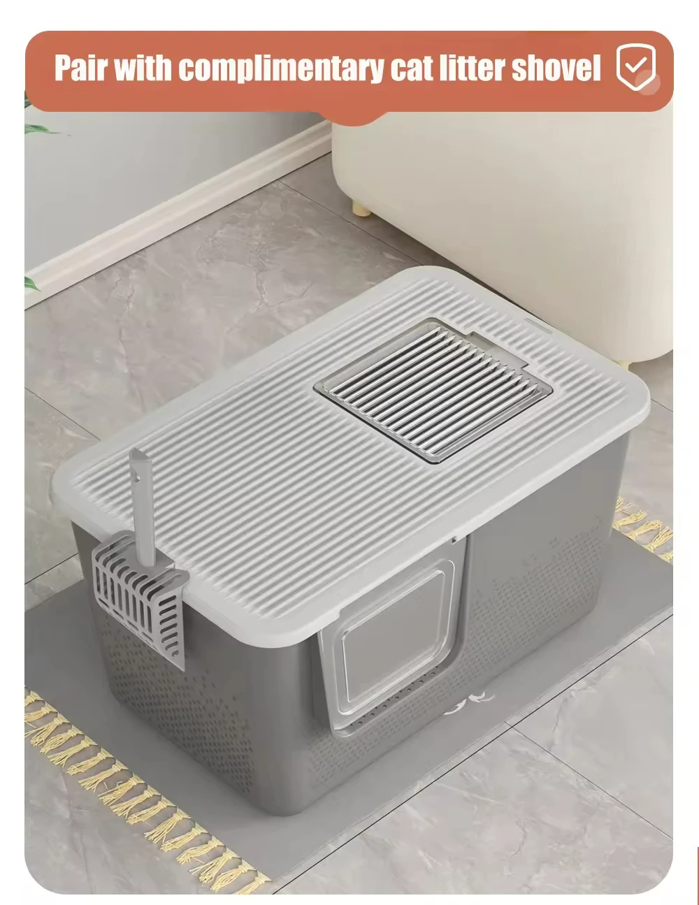 MMG Cleaning Plastic  Entrance Splash-Proof Cat Litter Box Cat Litter Box Foldable For Cats