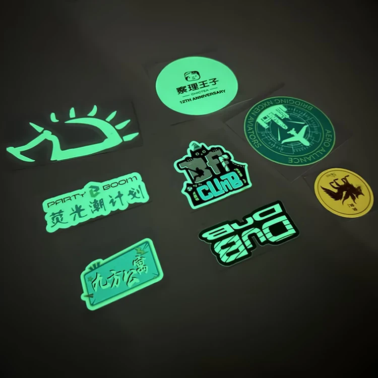 Custom Night Glow In Dark Sticker Die Cut Vinyl Color Waterproof Luminous Sticker Glowing Sticker