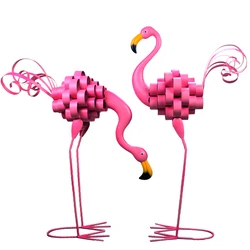 Metal Iron Pink Flamingo Yard Lawn Garden Ornament, Outdoor and Indoor Flamingo Statue