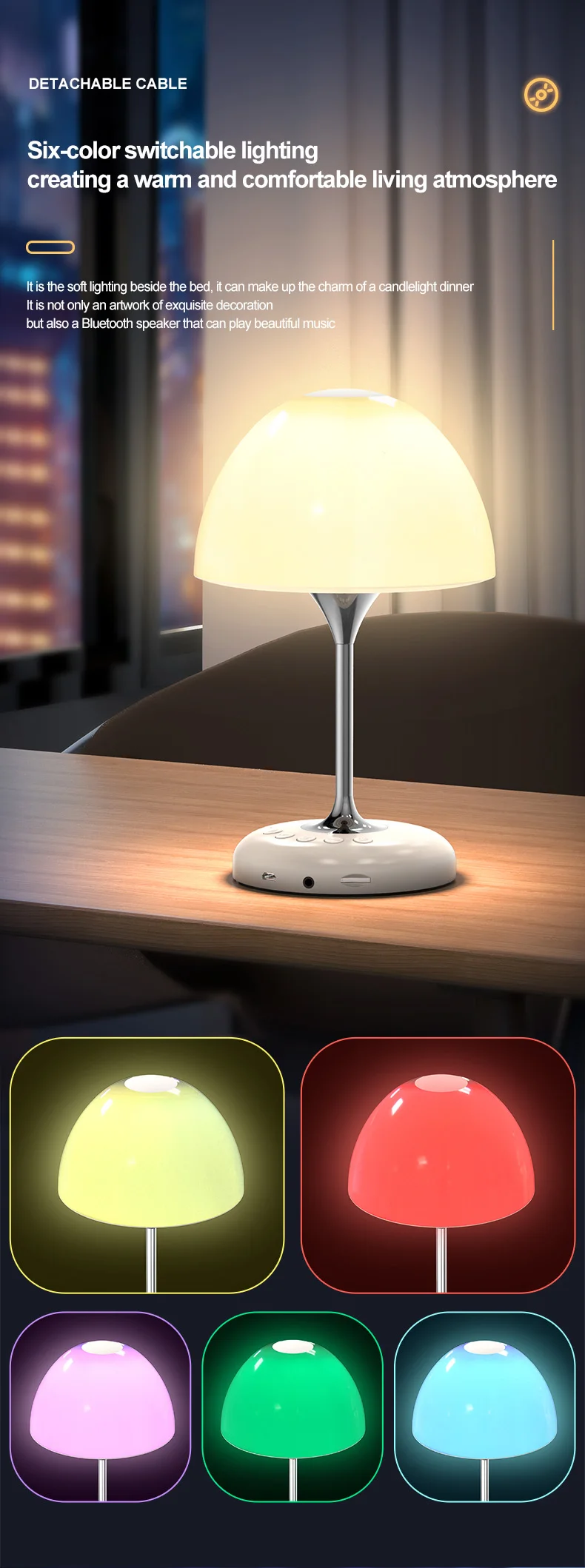 New design bluetooth speaker night light desk lamp  Music Led Light Lamp Bluetooth Speaker