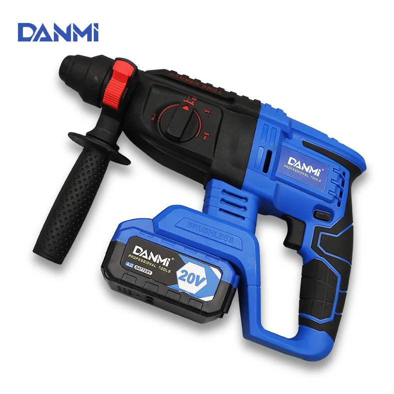Brushless impact Lithium-Ion rotary hammer Rechargeable power hammer for 20V 22MM 1400R/Min  Cordless battery hammer