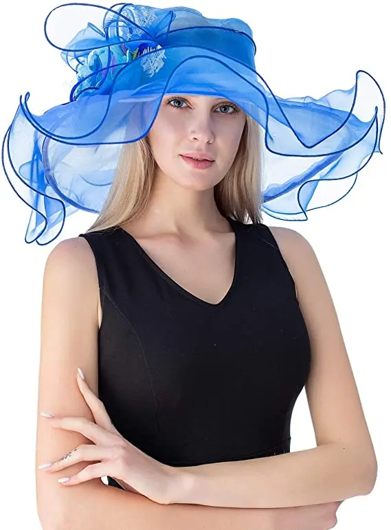 Fashion female party hats wedding Kentucky derby church hats horse racing hats for women