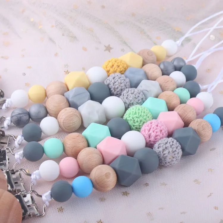Baby products manufacturers wholesale custom pacifier chain diy baby molar toy anti-drop chain