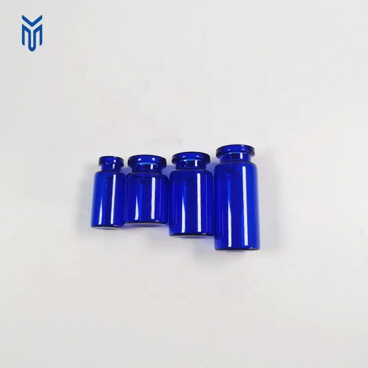 wholesale 3ml 5ml 7ml 10ml blue glass vials Sterile Injection Vials blue penicillin bottle
