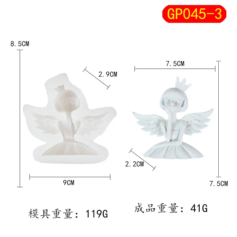 Cute Angel Girl Silicone Mold DIY Car Aromatherapy Gypsum Decoration Expansion Stone Dropping Glue Mold
