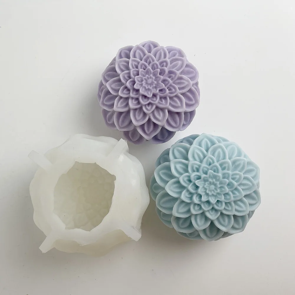 Early Riser Lotus Ball Silicone Candle Mold Cake Decoration Fondant Mold Handmade Soap Mold