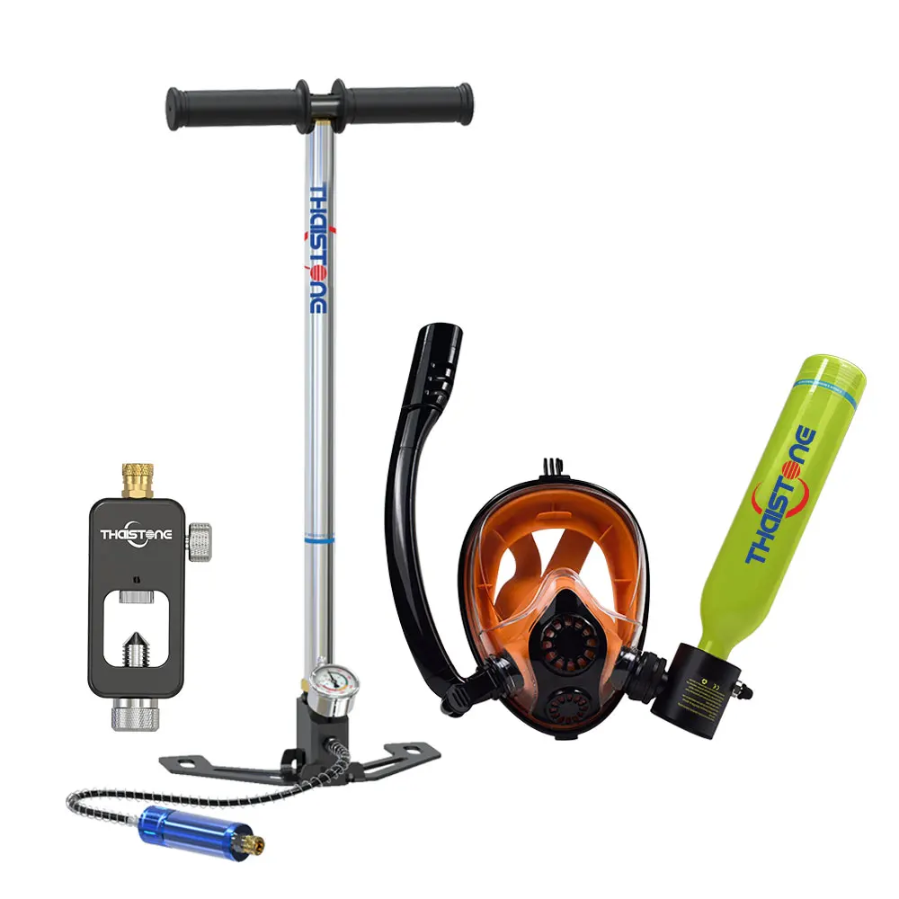 Cheap Snorkel Full Face Two Tubes Diver Mask with Oxygen Tank Pump