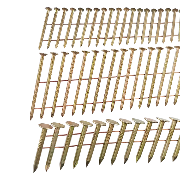 yellow painted 2*0.99inch  coil nail