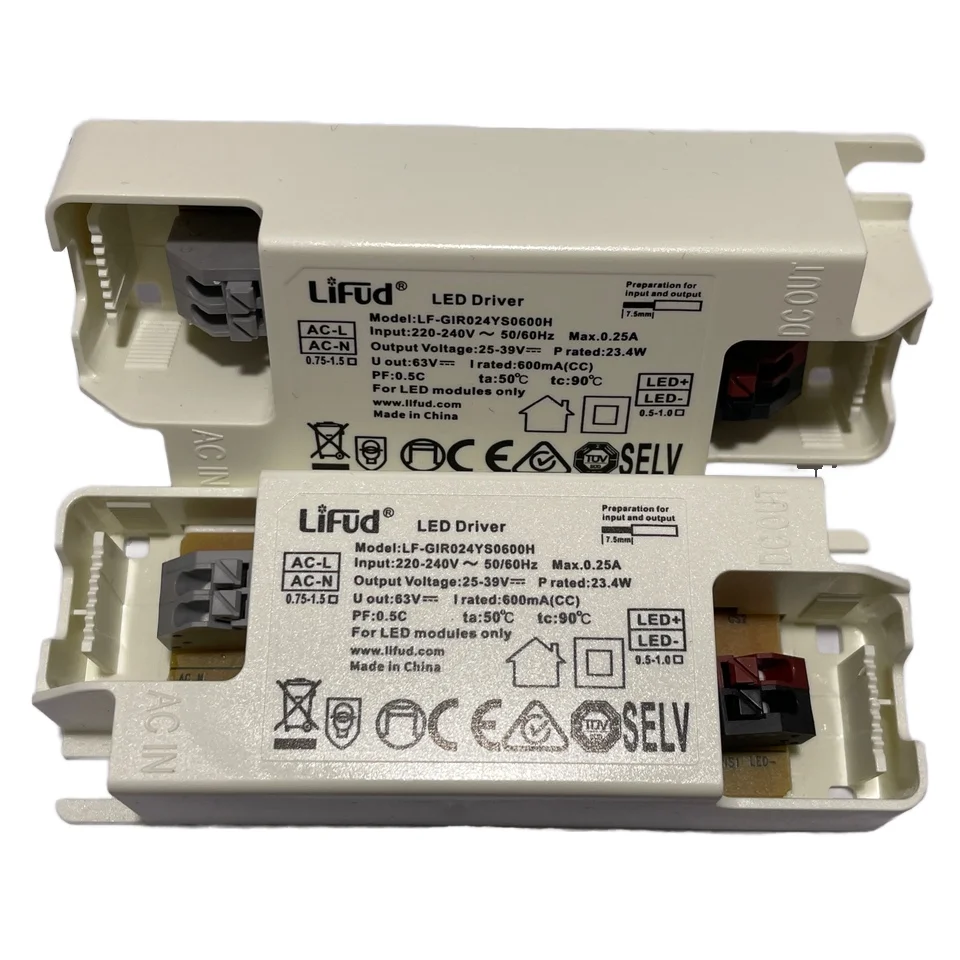 Lifud White Case AC 220-240V to DC power supply dali dimmable led driver 9-60W