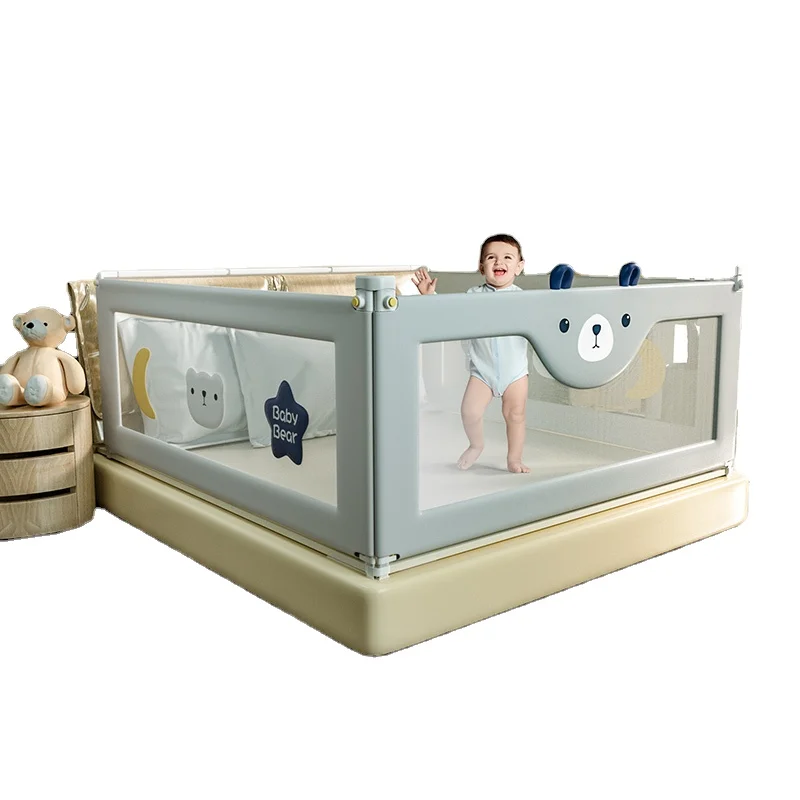 Premium Quality Adjustable Baby Bed Guardrail Handmade Child Safety Rail for Queen Size Bed Breathable Sweatproof
