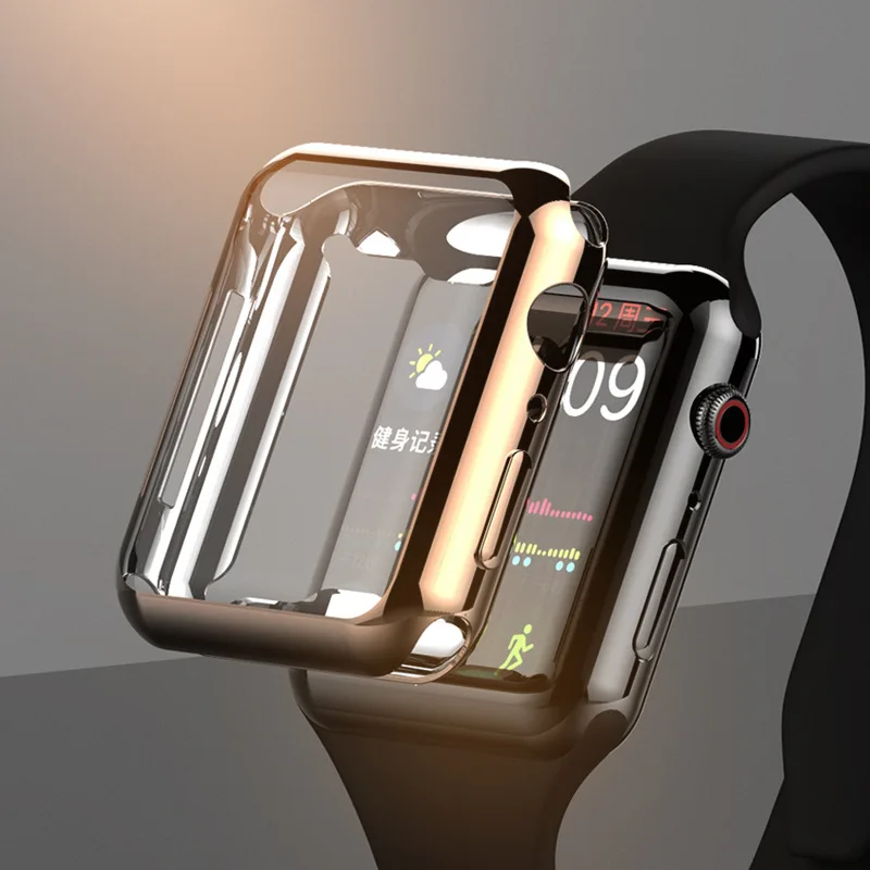  Чехол для часов из ТПУ с покрытием Apple Watch 5/4 44 мм 40 силиконовый чехол полной защитой iWatch Series 4