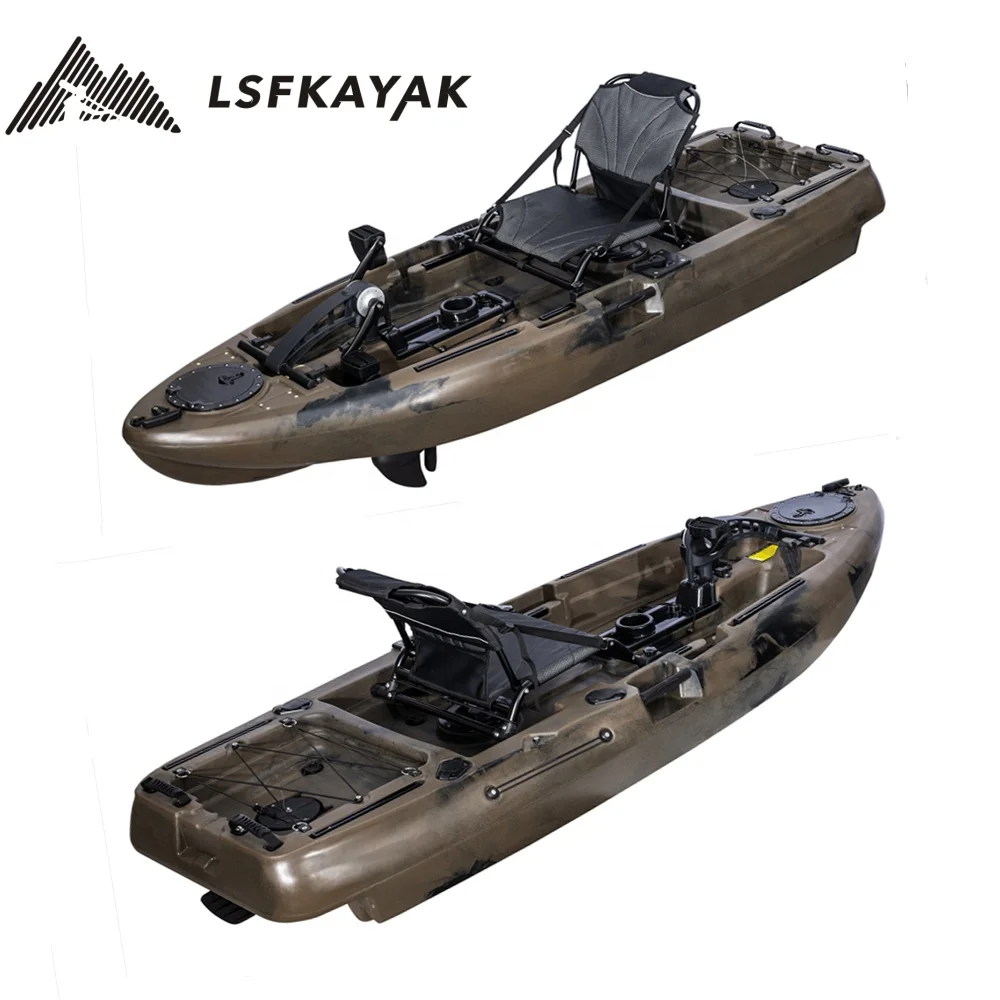 Single Seat Pedal kayak solo person 8FT Fishing Foot Pedal Drive fishing kayak with Rudder system HDPE Plastic Kayak