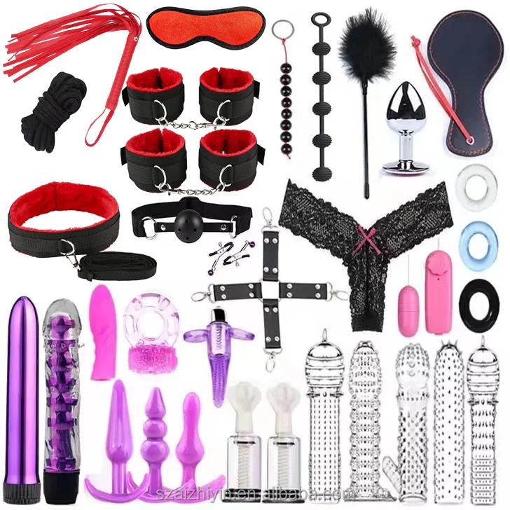 Unique features 34 Pcs Bondage BDSM Kit Sex Toy Set bondage kit testicle clamps bondage set