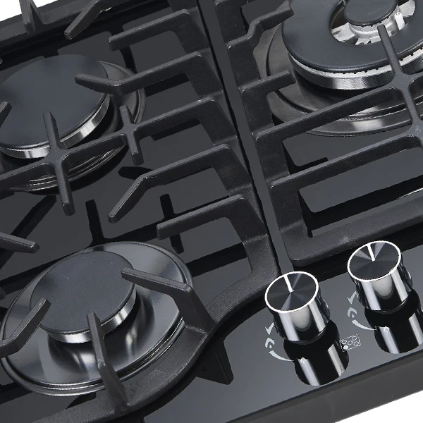 80cm black glass 5 burner built in gas hobs estufas elegantes 2022 new design build in hobs