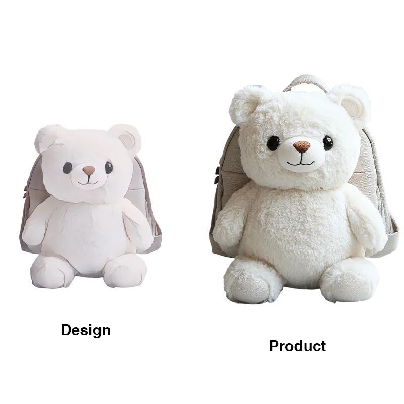 OEM Stuffed &custom plush polar bear Toys Stuffing Animals AI design Anime backpack custom plush Dolls Plush Bag